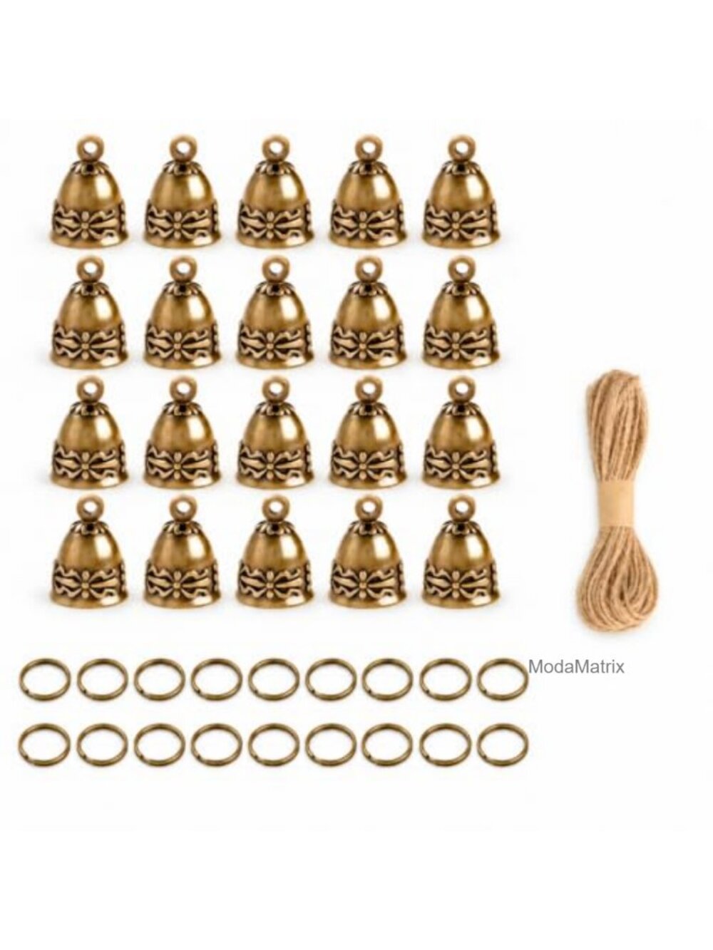 Brass Bells 20pc Set for Crafts Wind Chimes Home Decor Wedding